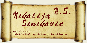 Nikolija Šiniković vizit kartica